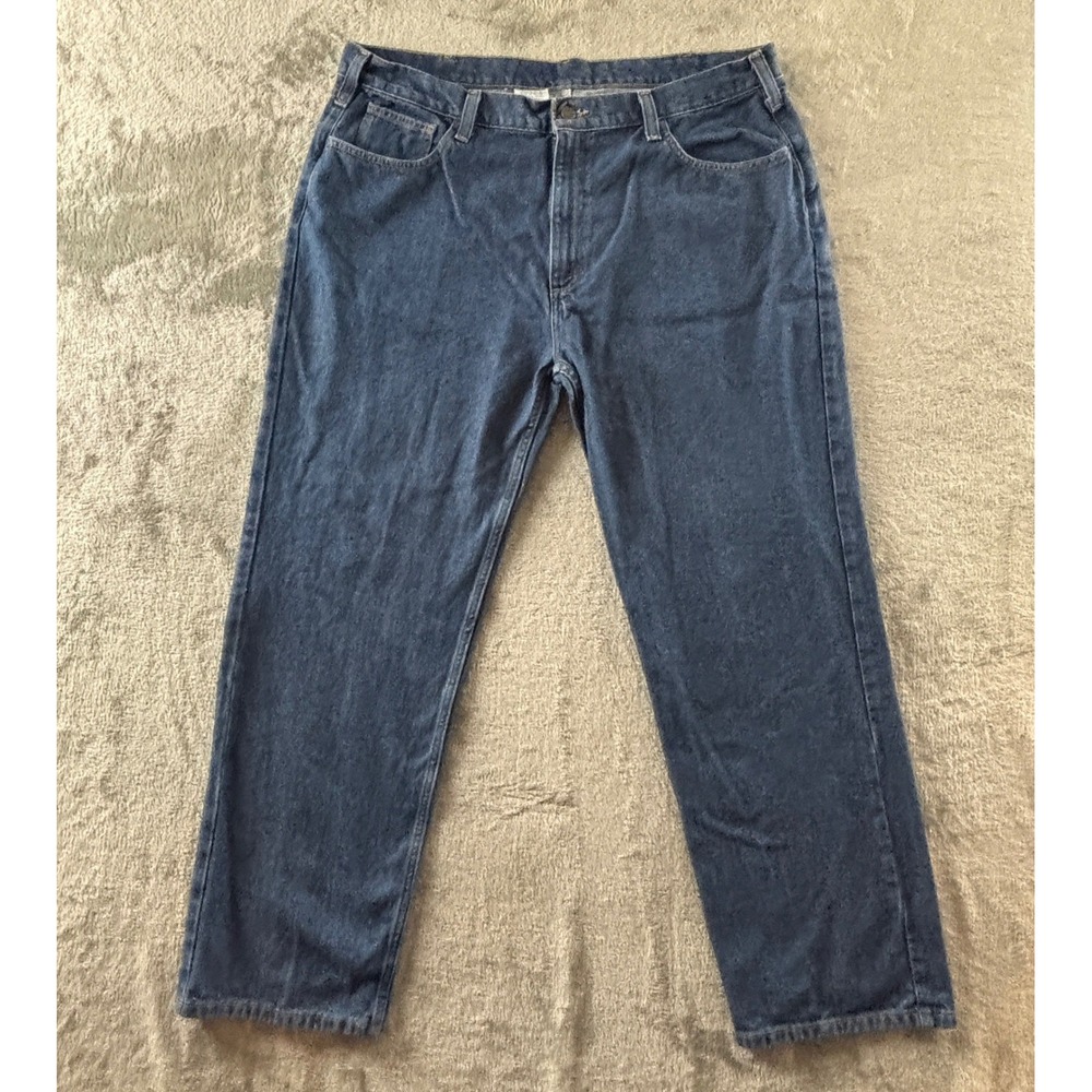 Carhartt Relaxed Fit Straight Leg Work Jean Mens 42x32 Medium Wash B350 DCW